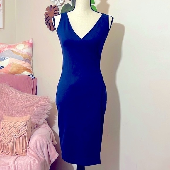 Amanda Uprichard Blue Bodycon Midi Dress XS - Picture 1 of 9